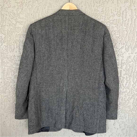 Hart Schaffer & Marx‎ Vintage Wool Herringbone Pattern Sports Coat Blazer Jacket - Picture 6 of 15